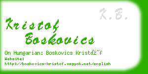 kristof boskovics business card